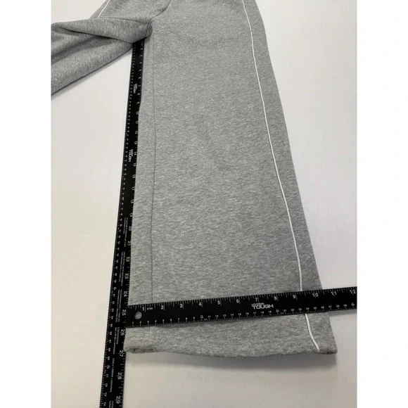 Edikted Grey Wide Leg Sweatpants White Piping Detail Women's XS Baggy Joggers - Picture 4 of 11